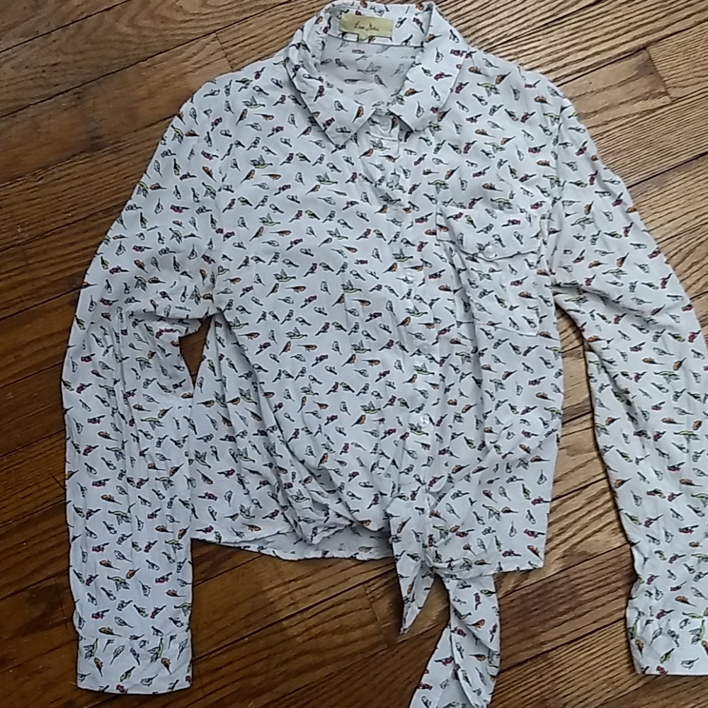 Love Notes novelty bird print top